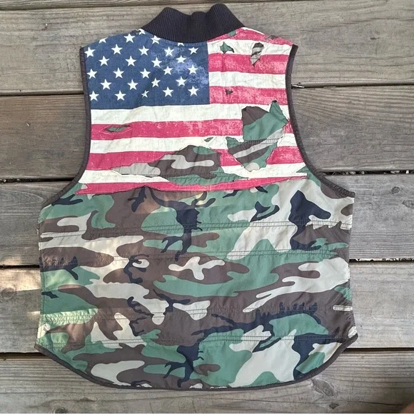Ralph Lauren Denim & Supply Camo Flag Zip Up Vest - Picture 2 of 5